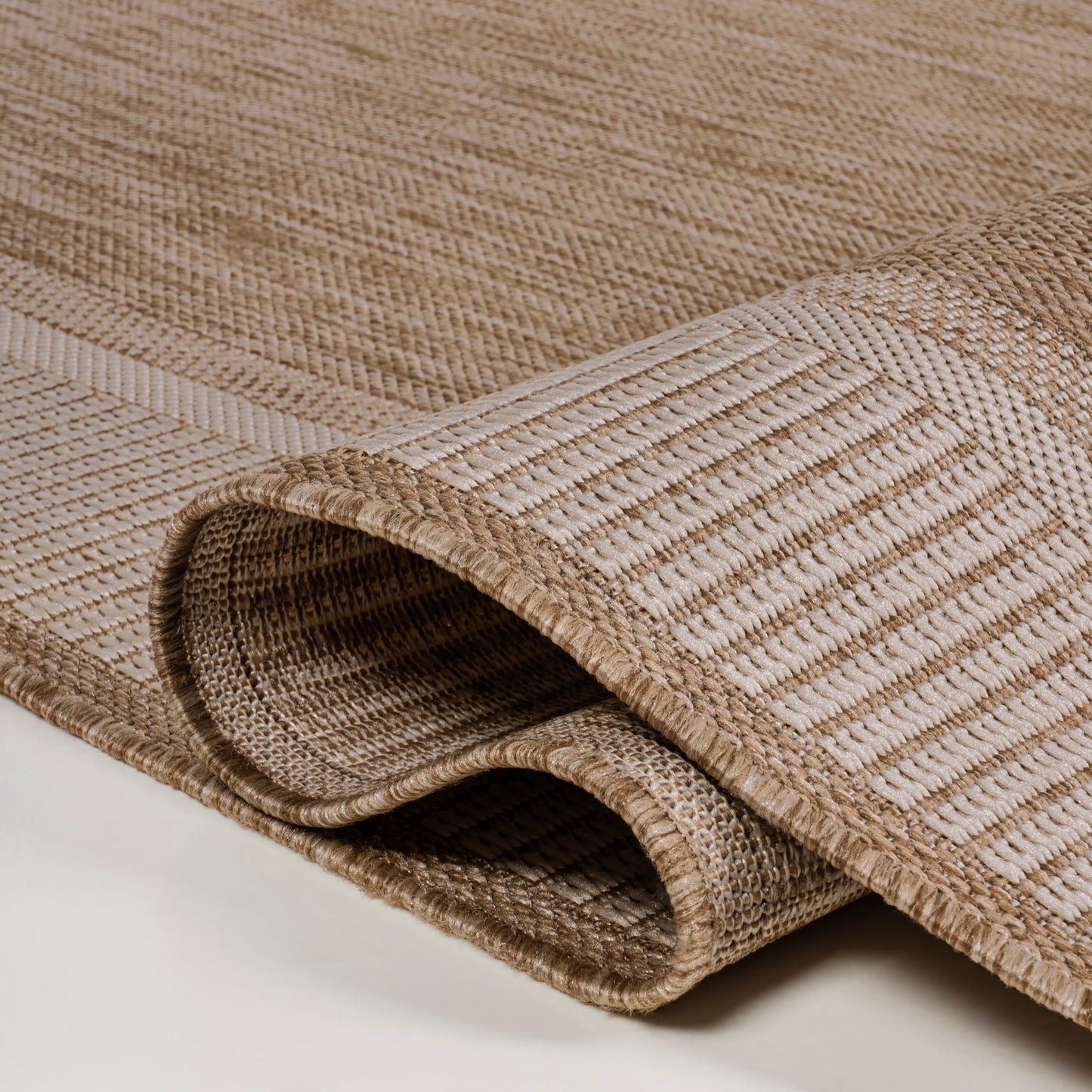 JONATHAN Y Wide Stripe Border Indoor Outdoor Area Rug 3X5 Beige/Cream, Hali Coastal Casual for Backyard, Patio, Porch, Easy-Cleaning, High Traffic, Pet-Friendly, Non-Shedding (TSN211A-3)