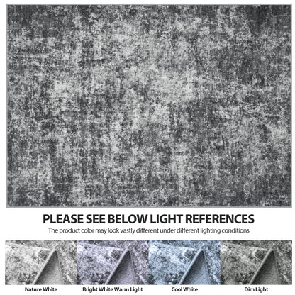 8x10 Area Rugs for Living Room Rug Washable: Abstract Large Rug for Dining Room Bedroom Carpet Non Slip 8 by 10 Indoor Modern Nursery Home Office Black Grey