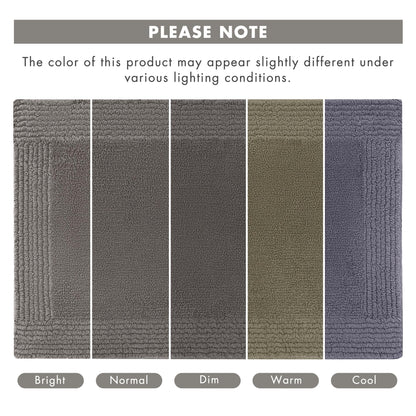 Madison Park Splendor Reversible 100% Cotton Tufted Bathroom Rug-3000 GSM Hotel Quality Luxurious Plush Medium Pile Bath Mat Absorbent, Quick Dry, Shower Room Décor, 21x34, Charcoal