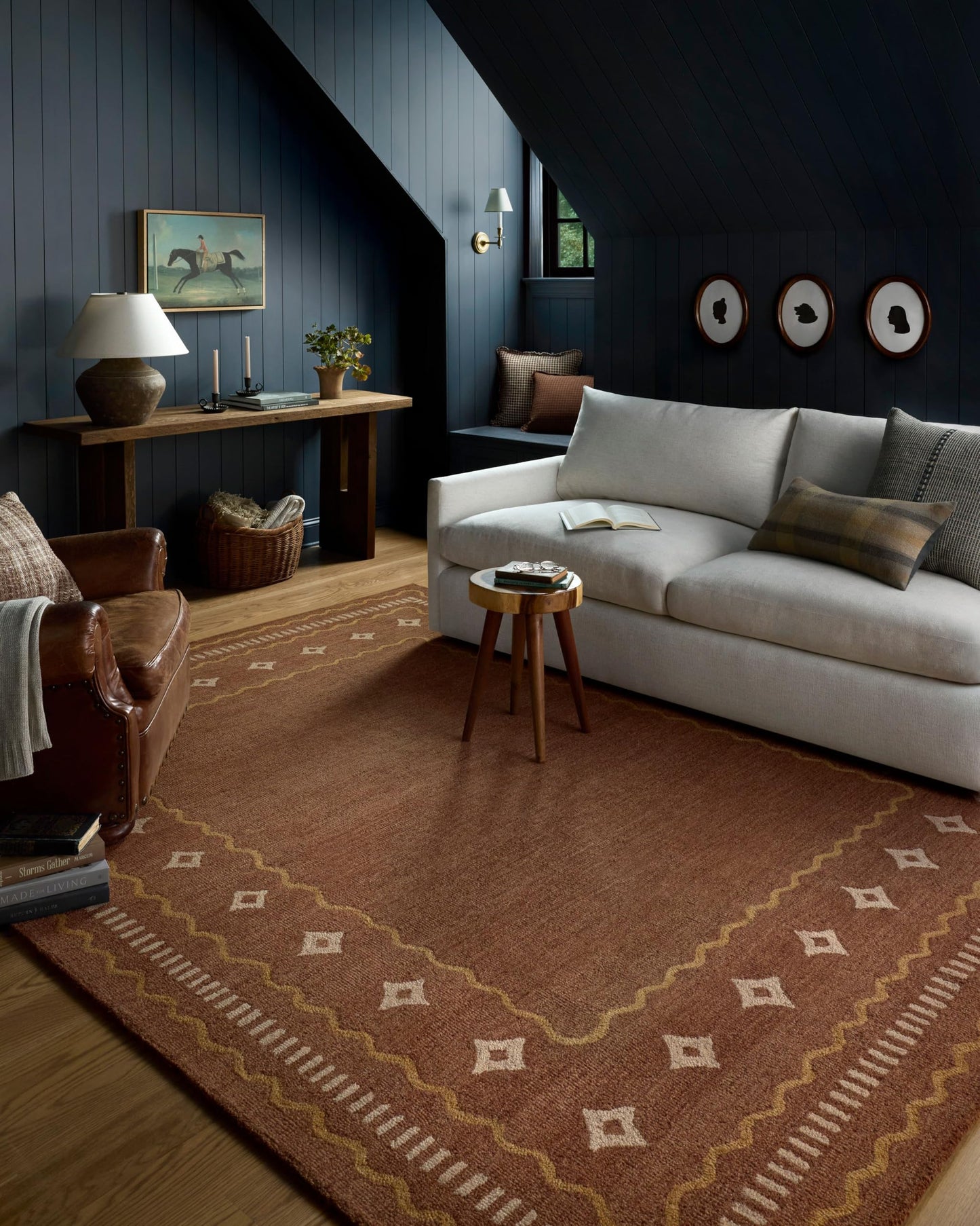 Loloi Chris Loves Julia Alfie Collection ALF-03 Clay/Spice 3'-6" x 5'-6" Accent Rug Wool Neutral Living Bedroom Dining Carpet