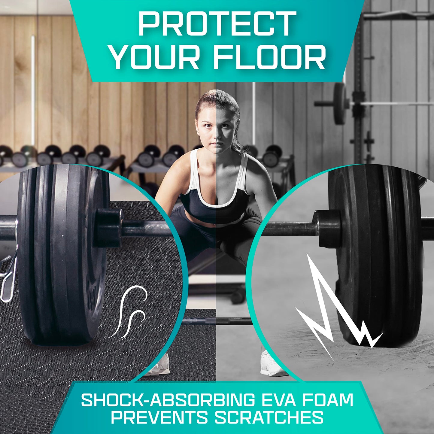 Yes4All Interlocking Foam Mats for Gym Exercise Equipment – (30cx30cm Each Tile - Pack of 12 Tiles for 1 Square Meter) Eva Interlocking Floor Tiles