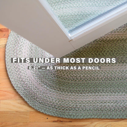 Homespice Grassland Green Oval Rug 20x30 - Country Style Green Kitchen Rug of Jute for Rustic House Decor