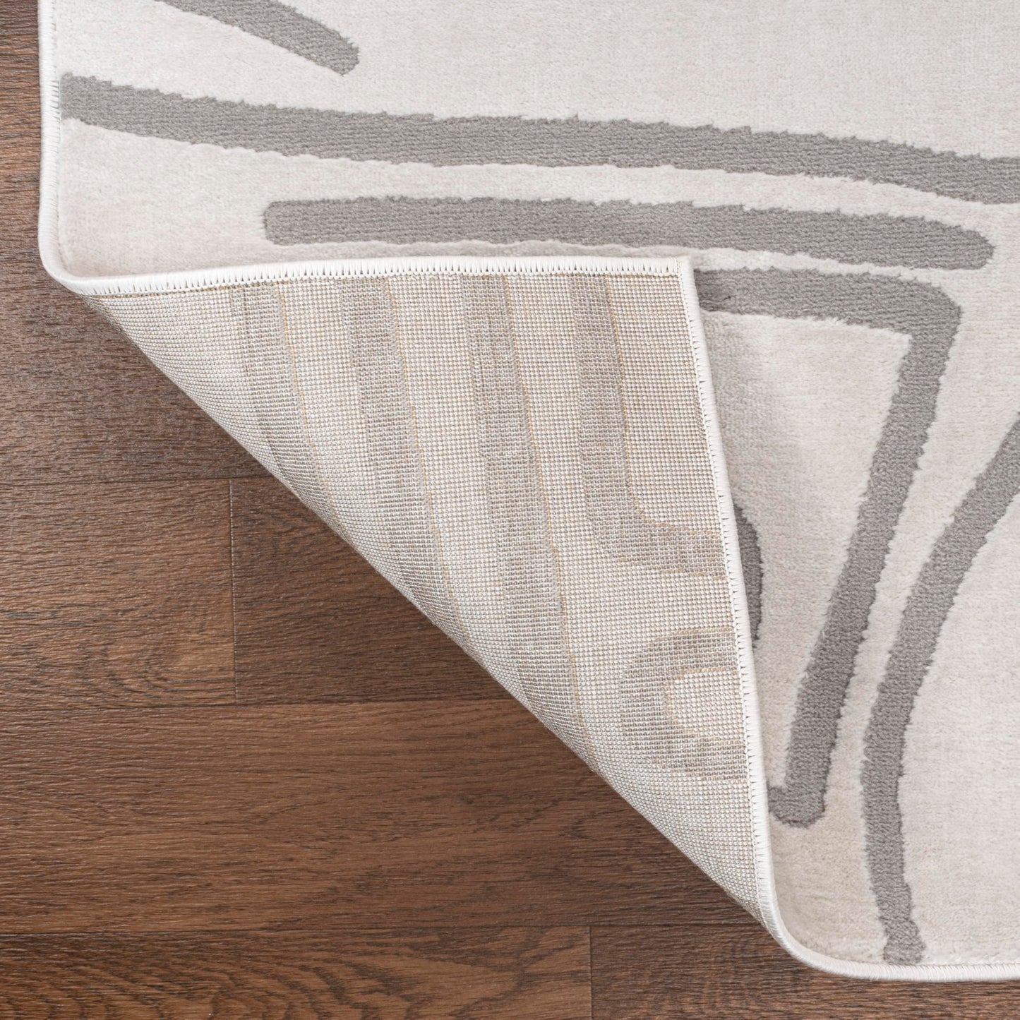 JONATHAN Y Graphic Lines High-Low Runner Rug 2X8 White/Light Gray, Alcina Modern Scandinavian for Living Room, Bedroom, Kitchen, Easy-Cleaning, High Traffic, Pet-Friendly, Non-Shedding SND102C-28
