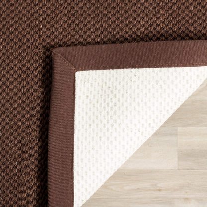 SAFAVIEH Area Rug 8x10 - Natural Fiber Collection - Large - Chocolate & Dark Brown, Sisal, Rustic Farmhouse Style, Ideal for Living Room, Bedroom, Dining Space (NF133D)