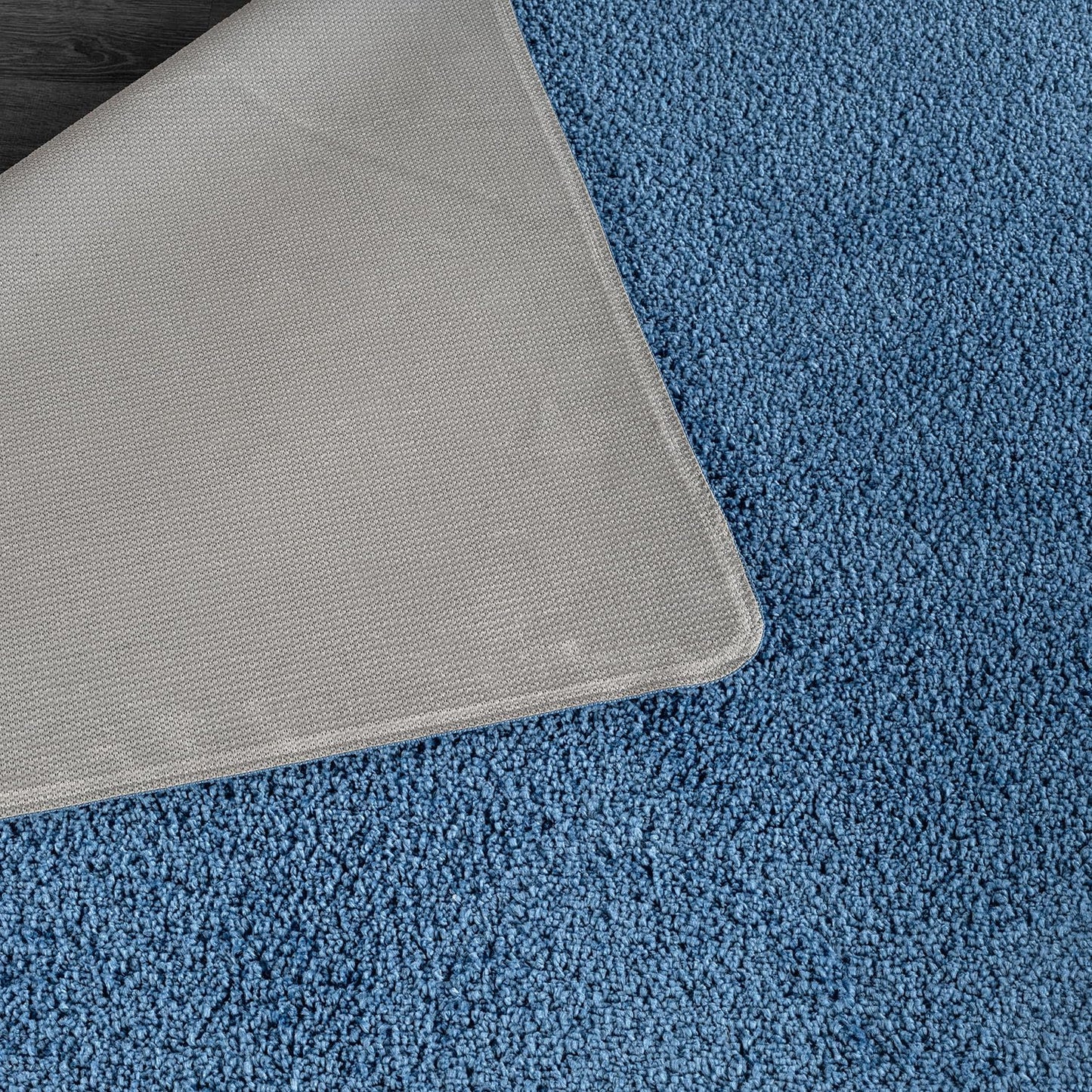 Area Rug 4x6 Blue Washable Indoor Rug Solid Non Slip Easy to Clean Non Shedding Indoor for Living Room Bedroom Kitchen Dining Room or Hallway (4 X 6 Blue)