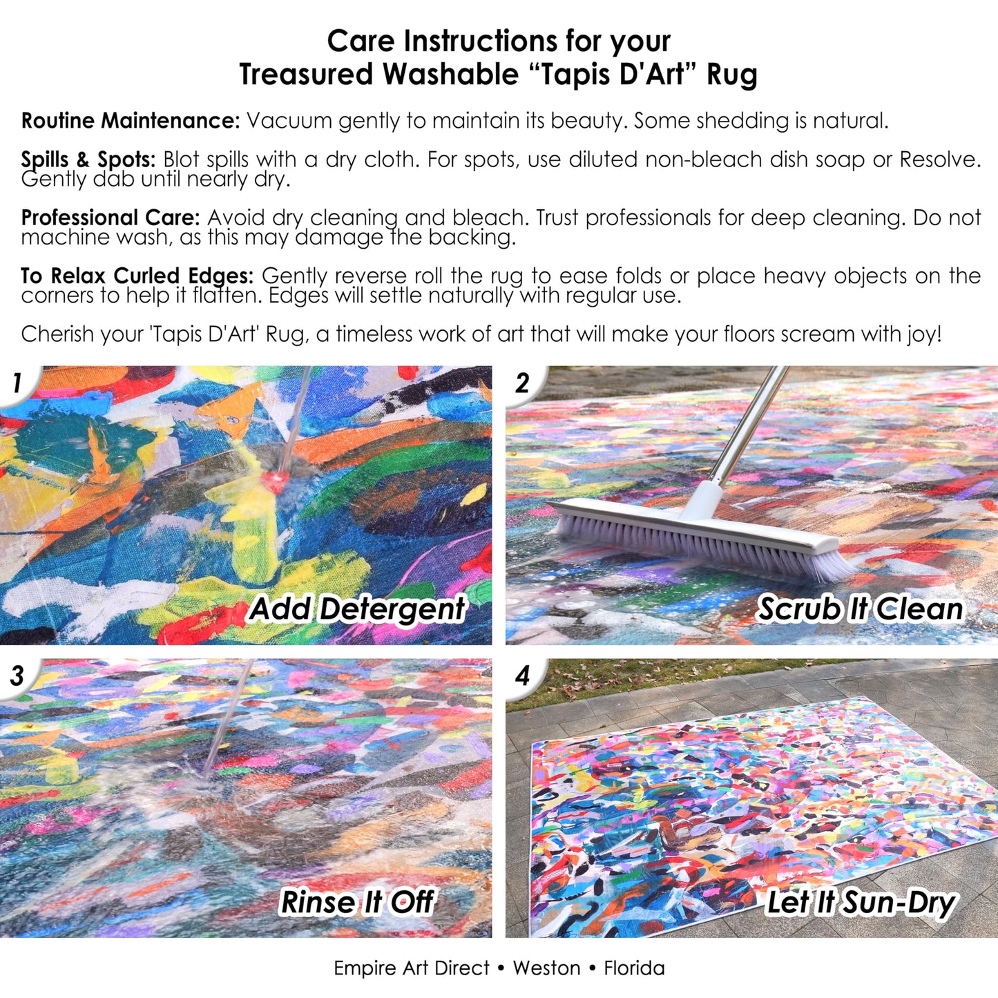 Empire Art Direct Abstract Flock, 5'x8' Hand Washable Art Area Rug, Power-loomed, 100% Polyester, 2mm Pile, Non-Slipping Back.