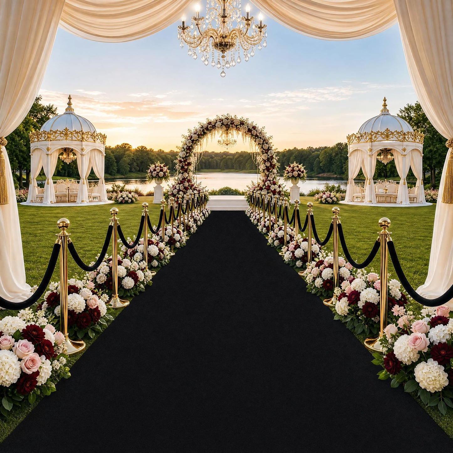Black Carpet Runner Rug for Party and Event, Non-Slip TPR Rubber Backed Aisle Runway red Rug for Step, Proposal & Wedding Christmas Thanksgiving Decorations, Runway Rug for Prom(3 x 15ft, 450 GSM)