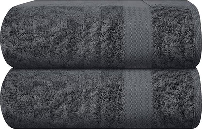 GLAMBURG Premium Cotton Oversized 2 Pack Bath Sheet 35x70-100% Pure Cotton
