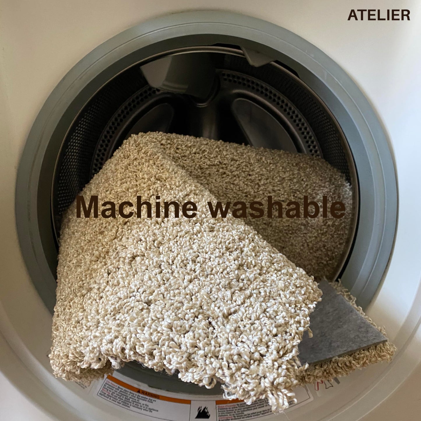 Atelier Luxury Carpet Tiles/Squares (40sf) ($3.1/SF) - Plush - DIY Installation, Seamless Appearance, High-Density Padding, Machine Washable (Light Beige, 40sf (6 Tiles))