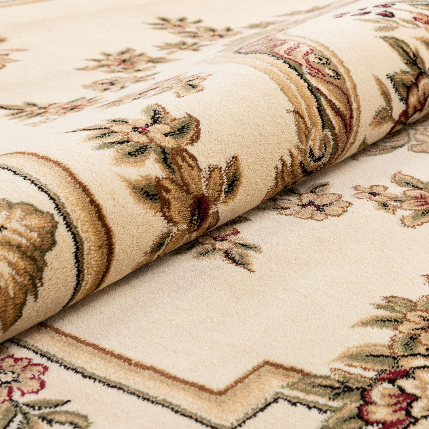 Well Woven Pastoral Medallion Ivory French European Formal Traditional (5'3" x 7'3") Area Rug Easy to Clean Stain/Fade Resistant Shed Free Contemporary Floral Thick Soft Plush Living Dining Room Rug