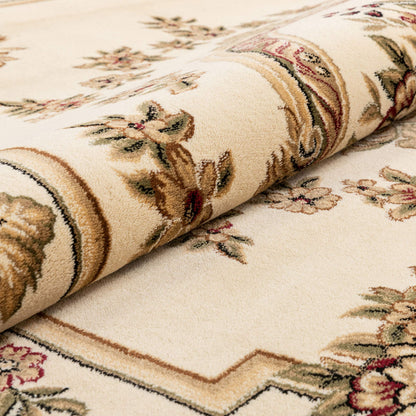 Well Woven Pastoral Medallion Ivory French European Formal Traditional (5'3" x 7'3") Area Rug Easy to Clean Stain/Fade Resistant Shed Free Contemporary Floral Thick Soft Plush Living Dining Room Rug