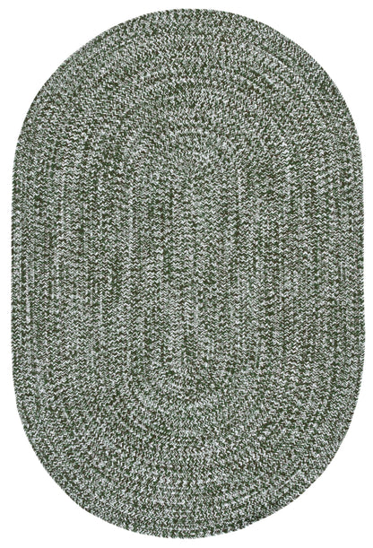 SAFAVIEH Washable Rug Outdoor Braided Collection - 4' x 6' Oval, Dark Green, Handmade & Reversible, Non-Shedding & Easy to Clean, Ideal for Patio, Backyard, Mudroom (BRA260X)