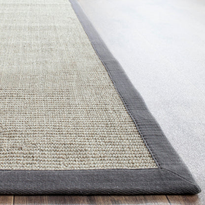 SAFAVIEH Natural Fiber Collection Area Rug - 8' Square, Marble & Grey, Border Sisal Design, Easy Care, Ideal for High Traffic Areas in Living Room, Bedroom (NF441B)