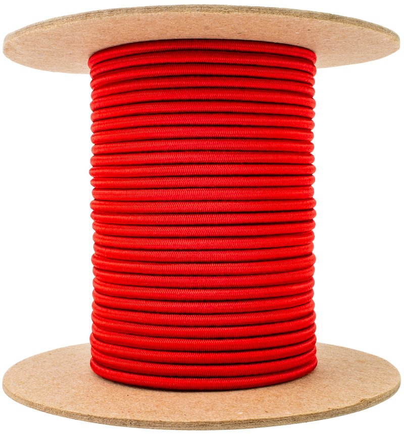 TOUGH-GRID Shock Cord - Stretchable! Great for Emergency Supply, Hiking, and Crafts - 100% Nylon Sheath (Red - 100Ft., 1/8" Diameter)