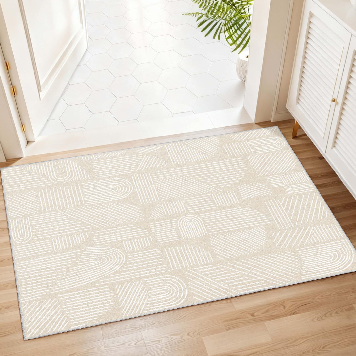 MUJOO 2x3 Washable Rug Small Area Rugs Low Pile Mid Century Modern