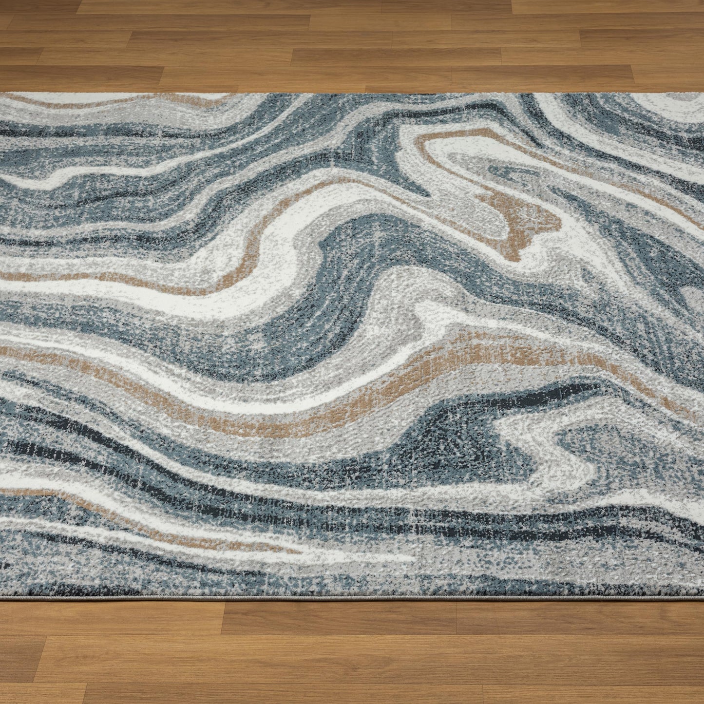 LUXE WEAVERS Marble Patterned Abstract Swirl Blue 5x7 Area Rug