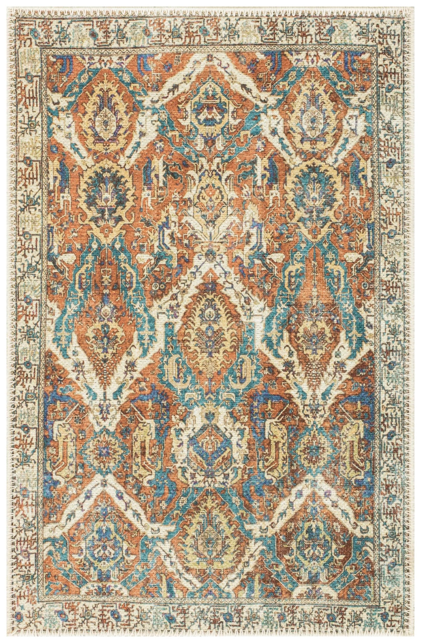 Keen Home Design 2x3 Rug - Machine Washable Entry Rug with Non-Slip Backing, Ideal for Enteryway, Kitchen, Bathroom, Laundry Room - Vintage, Easy Clean, Durable, Low Pile Rug - (2' x 3')