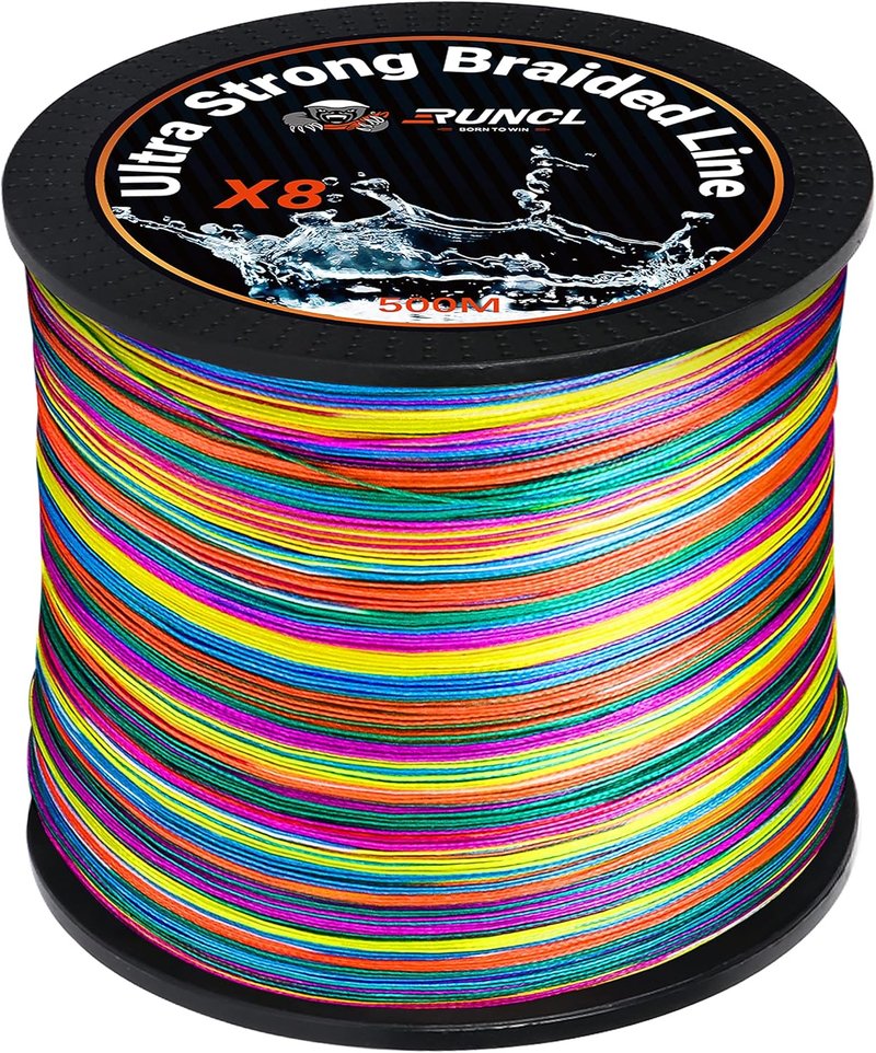 RUNCL 8 Strands Braided Fishing Line - High Visibility, Super Strong & Abrasion Resistant | 328yds to 1093yds, 12lb to 100lb
