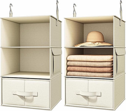 Vailando 3-Shelf Hanging Closet Organizer, Baby Clothes Storage and Organization