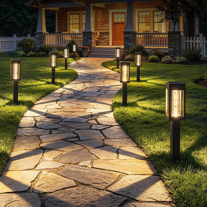 Brizled Solar Pathway Lights Outdoor, 6 Pack Bright Glowing Bubble LED Solar Lights Outdoor Garden Lighting, Waterproof Landscape Lighting for Outside Yard Path Lawn Walkway Driveway Decor, Warm White