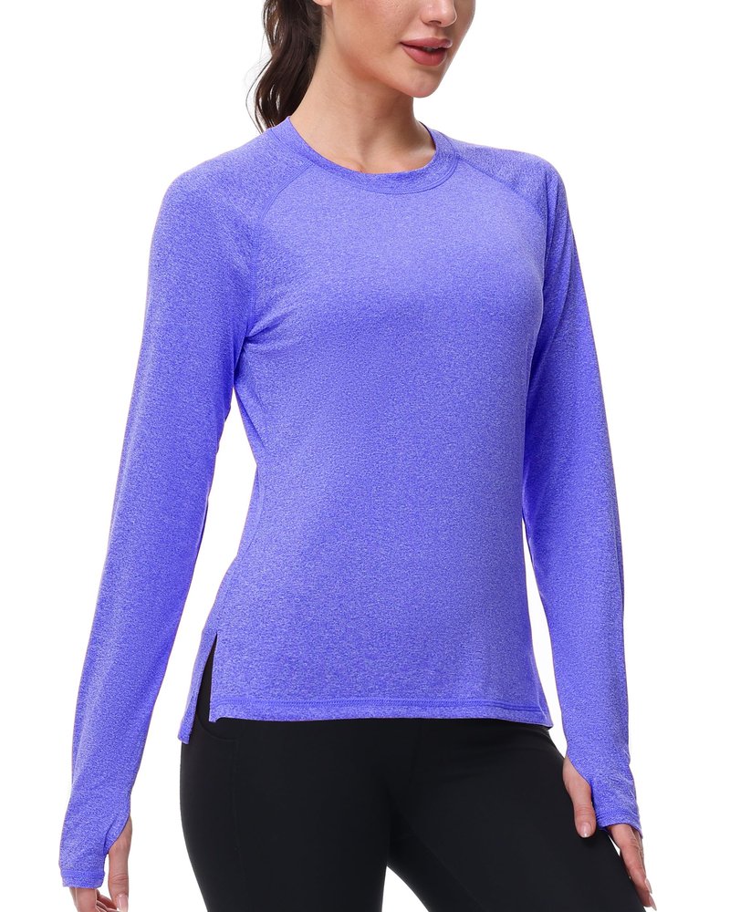 isnowood Swim Rash Guard Shirts for Women, Long Sleeve UV Sun Protection SPF Tops with Thumbhole, UPF 50+ Quick Dry for Hiking Workout
