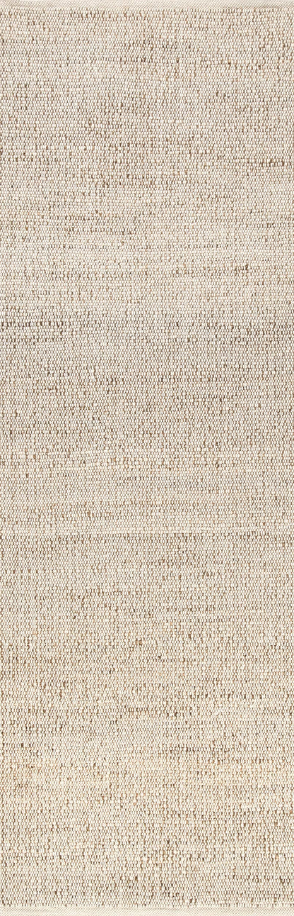 nuLOOM 2'6" x 10' Elfriede Jute & Cotton Hand Woven Area Rug, Natural, Solid Rustic Farmhouse Style, Weaved Design, Natural Fiber, For Bedroom, Living Room, Dining Room, Hallway, Office, Entryway