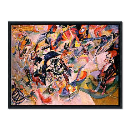 Wieco Art Framed Canvas Wall Art Composition VII, 1913 by Wassily Kandinsky Classic Abstract Famous Paintings Reproductions Canvas Wall Art for Home Decoration
