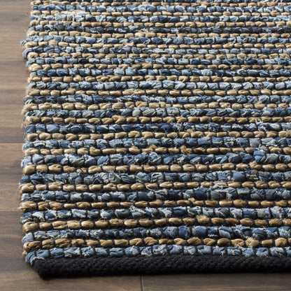 SAFAVIEH Cape Cod Collection Accent Rug - 3' x 5', Blue, Handmade Flat Weave Braided Cotton & Jute, Ideal for High Traffic Areas in Entryway, Living Room, Bedroom (CAP365A)