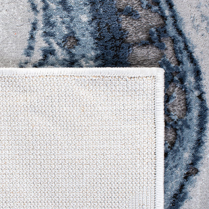 SAFAVIEH Craft Collection Area Rug - 6'7" x 9', Blue & Grey, Modern Abstract Design, Non-Shedding & Easy Care, Ideal for High Traffic Areas in Living Room, Bedroom (CFT819M)