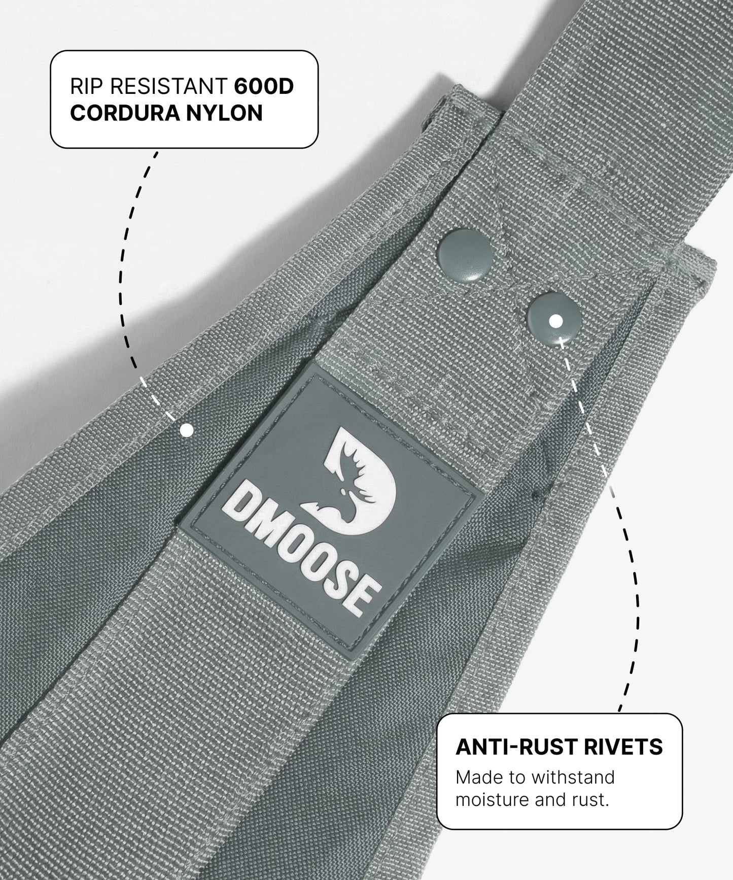 DMoose Fitness Premium Ab Straps for Abdominal Muscle Building, Arm Support for Ab Workout, Hanging Ab Straps for Pull Up Bar Attachment, Ab Exercise Gym pullup Equipment for Men Women (Grey)