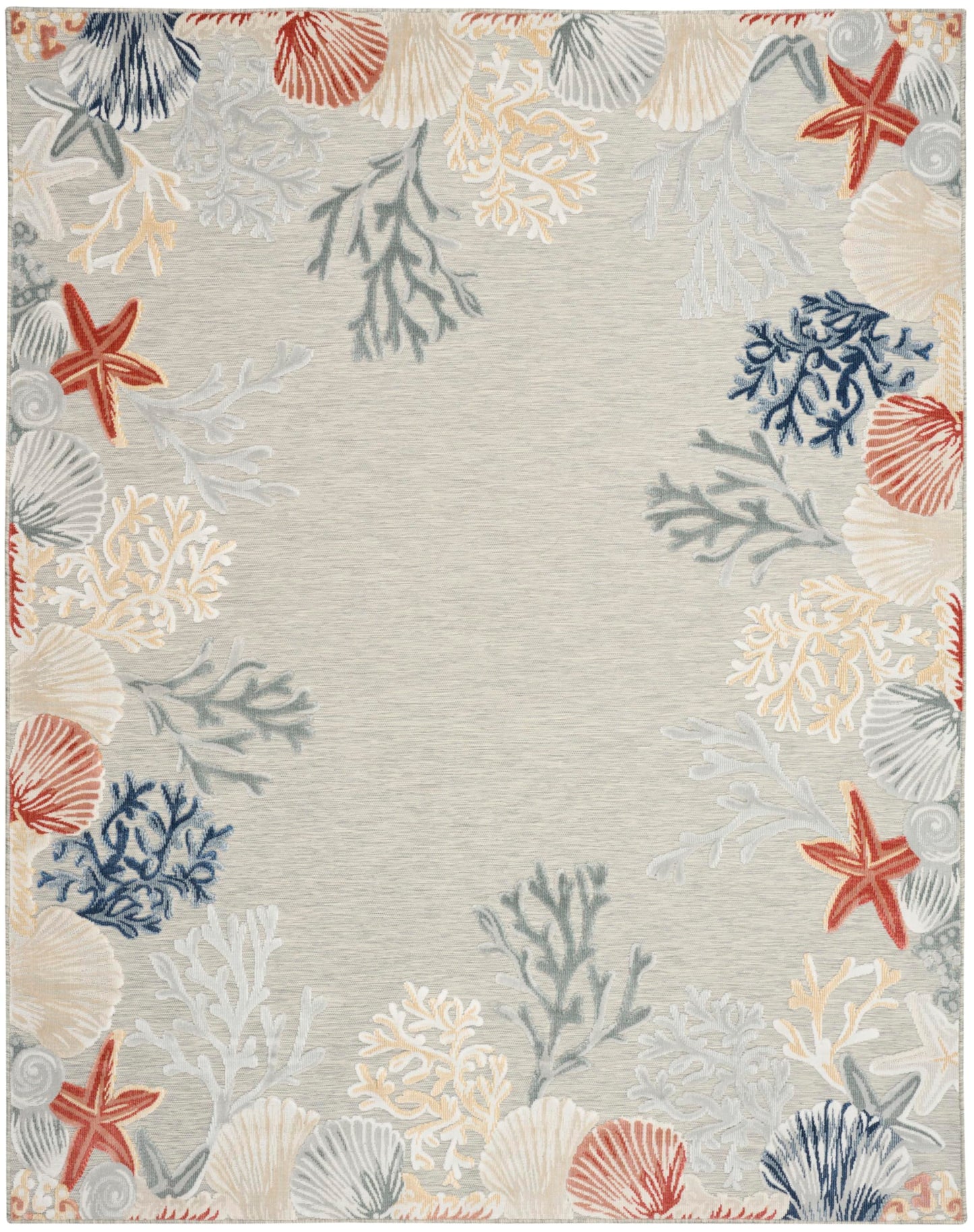 Nourison Home Suncoast Grey Multicolor 7'10" x 9'10" Area Rug - Easy Clean, Non Shedding, Bed Room, Living Room, Dining Room, Kitchen (8' x 10')