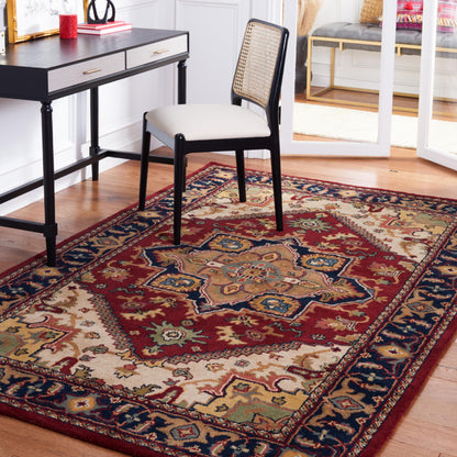 SAFAVIEH Area Rug 4x6 - Heritage Collection - Red, Handmade Wool, Traditional Oriental Medallion Design, Ideal for Living Room, Bedroom, Dining Space (HG625A)