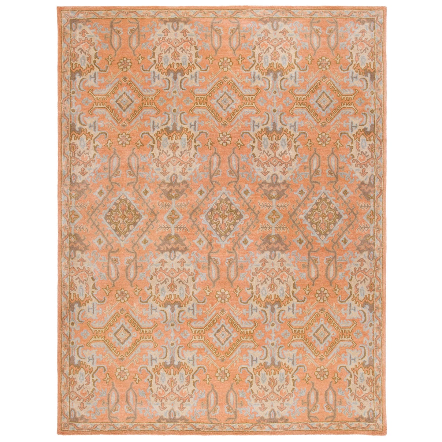 SAFAVIEH Wyndham Collection Accent Rug - 4' x 6', Terracotta, Handmade Modern Wool, Ideal for High Traffic Areas in Entryway, Living Room, Bedroom (WYD203A)