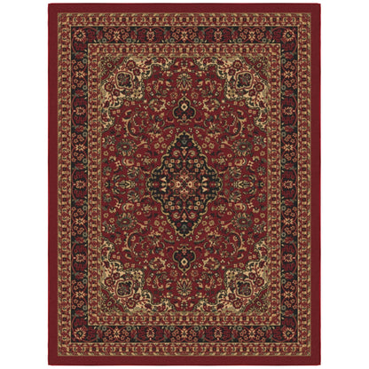 Ottomanson 5' x 6'6" Rugs for Living Room Oriental Area Rug for Bedroom - Non Slip Durable Large Floor Carpet for High Traffic Areas - Indoor Rug for Dining Room Kitchen Kids Playroom, Red