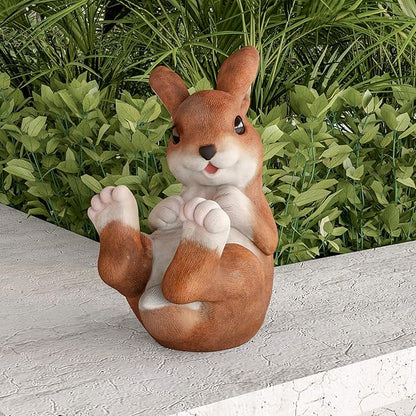 Pure Garden Bunny Rabbit Statue-Resin Animal Figurine for Outdoor Lawn and Garden Décor-Great for Flower Beds, Fairy Gardens, Backyards and More
