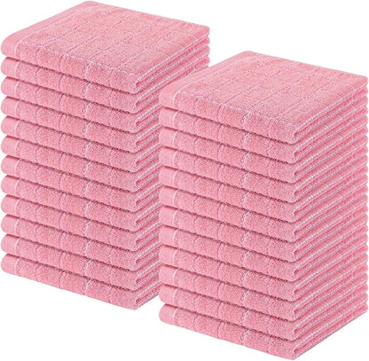 Homaxy 100% Cotton Terry Kitchen Dish Cloths, Ultra Soft and Absorbent Dish