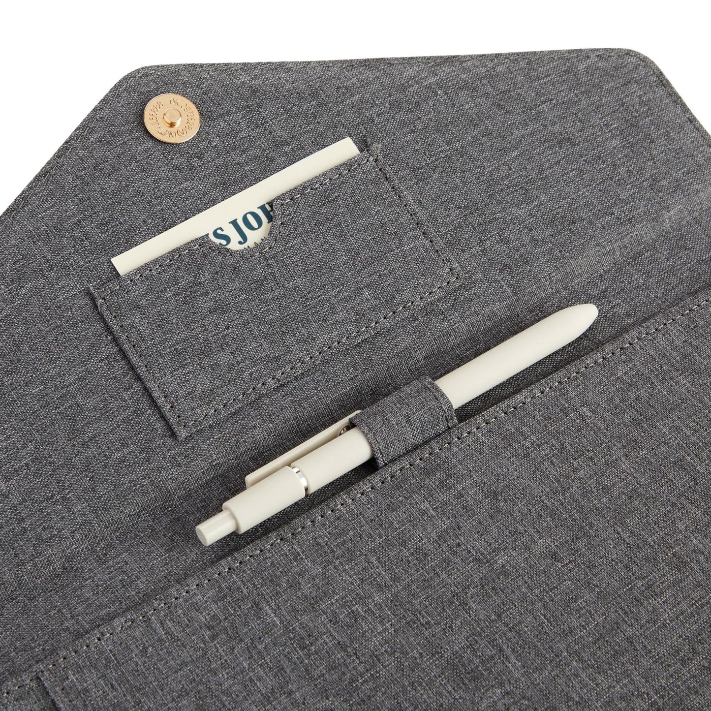Paper Junkie Binder Organizer - 10 x 12.5 in, Gray Polyester - Resume Portfolio Folder - Zipper Binder Business Card Pockets
