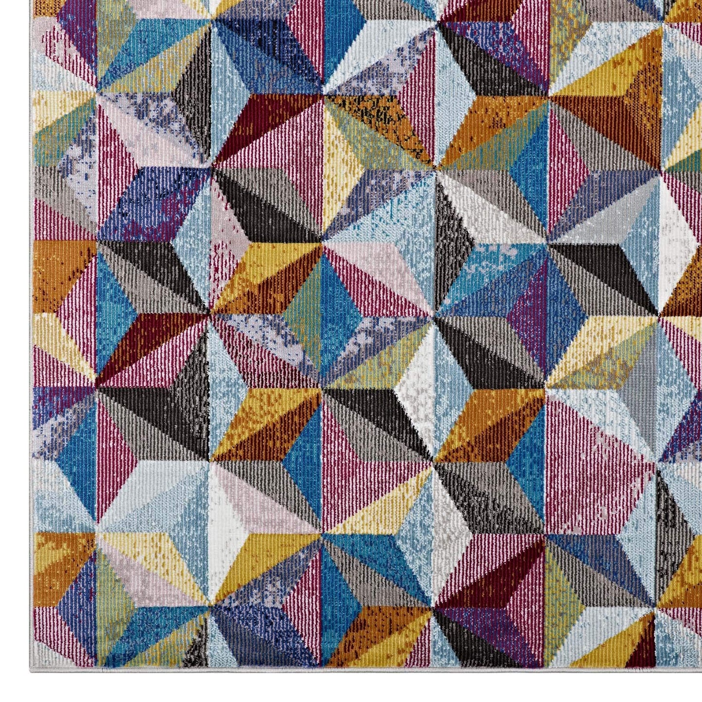 Modway Arisa Colorful Geometric Hexagon Mosaic 4x6 Area Rug in Multicolored