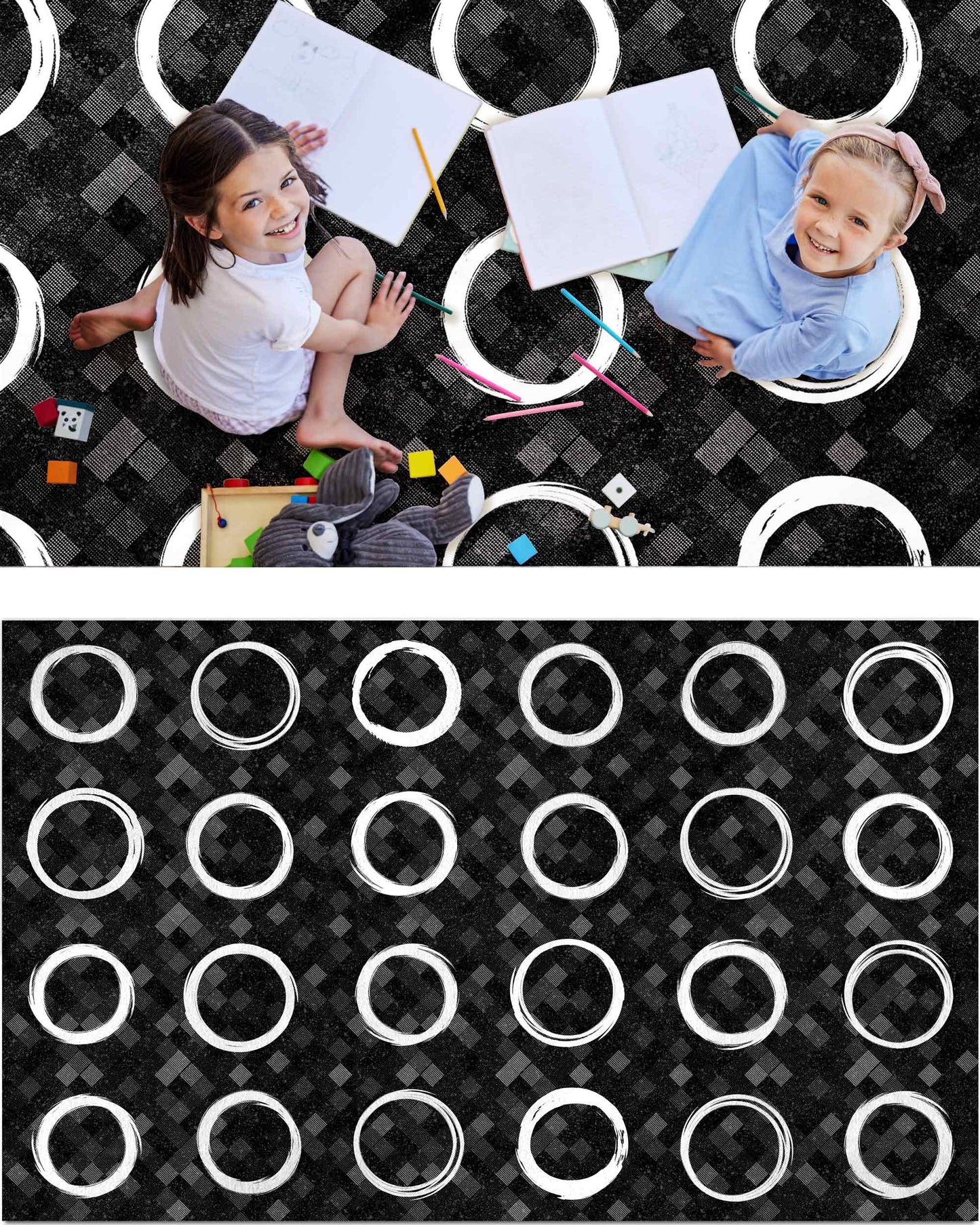 OLEEK Large Classroom Rug Elementary 5x7 - (Washable) Classroom Rugs for Kids Room - Classroom Carpet Elementary - Kids playroom Rug 5 x 7 - Preschool Rugs for Classroom - Schoolgirl Classroom Decor