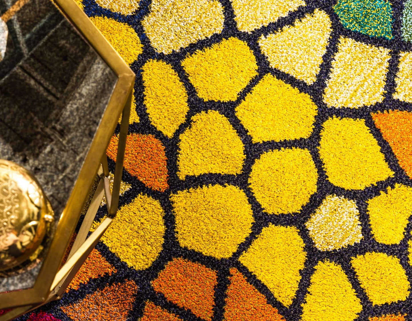 Unique Loom Estrella Collection Geometric, Abstract, Colorful, Modern, Mosaic Area Rug (9' 0 x 12' 0 Rectangular, Multi/Blue)
