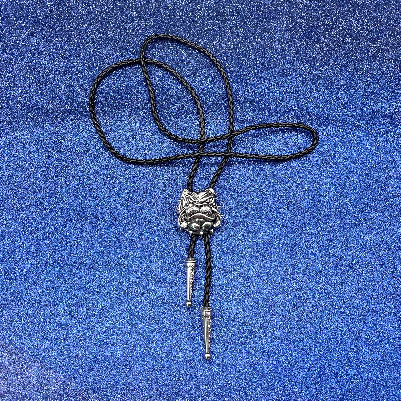 JPJZY BRBAM Retro 3D Animal Pendant Bolo Tie Western Cowboy Leather Bolo Necktie for Men's Accessories Collection (Dog - Silver)