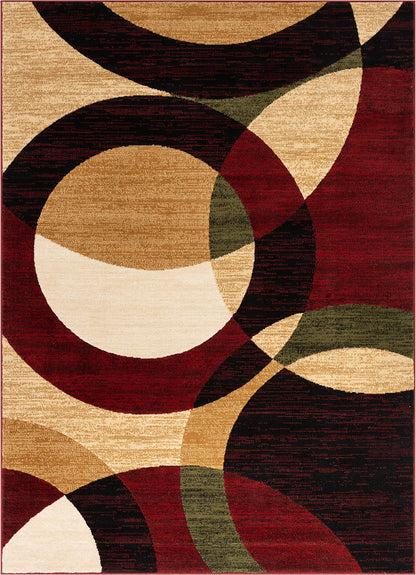 Well Woven Dulcet Bingo Red Modern Geometric Area Rug (5'3" x 7'3")