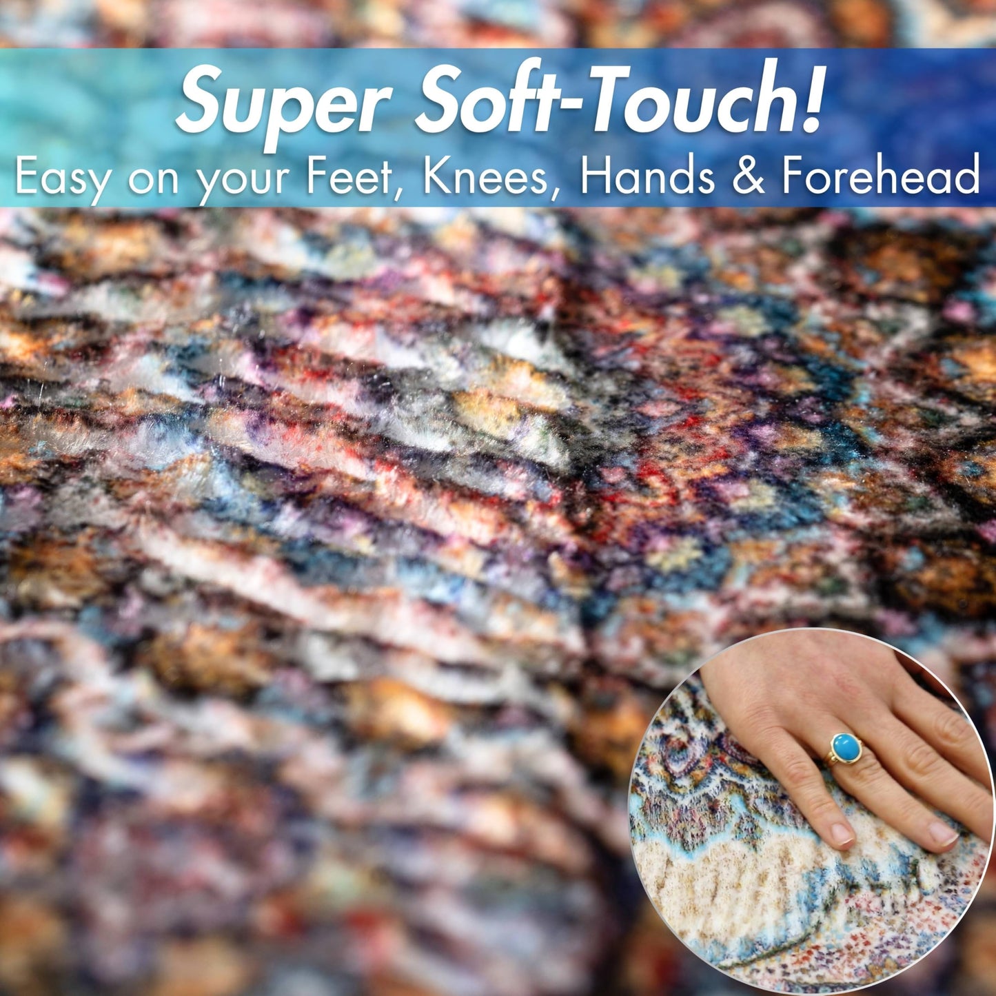Sacred Artisans Prayer Rug with Super Soft Touch for Men and Women | Prayer Mat and Meditation Mat for Home Travel & Gift (Jasmine - Non Padded)
