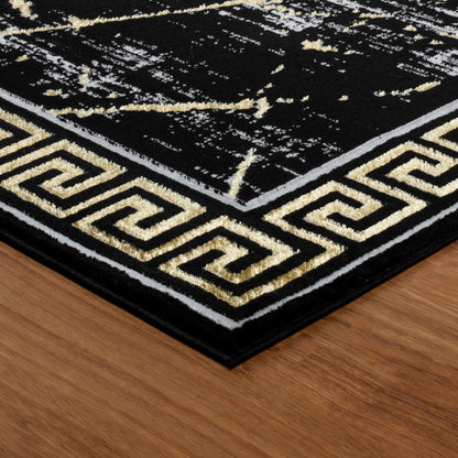 GLORY RUGS Area Rugs Marble 2x3 Black Gold Carpet Modern Abstract Rug Living Room Dining Bedroom Rug