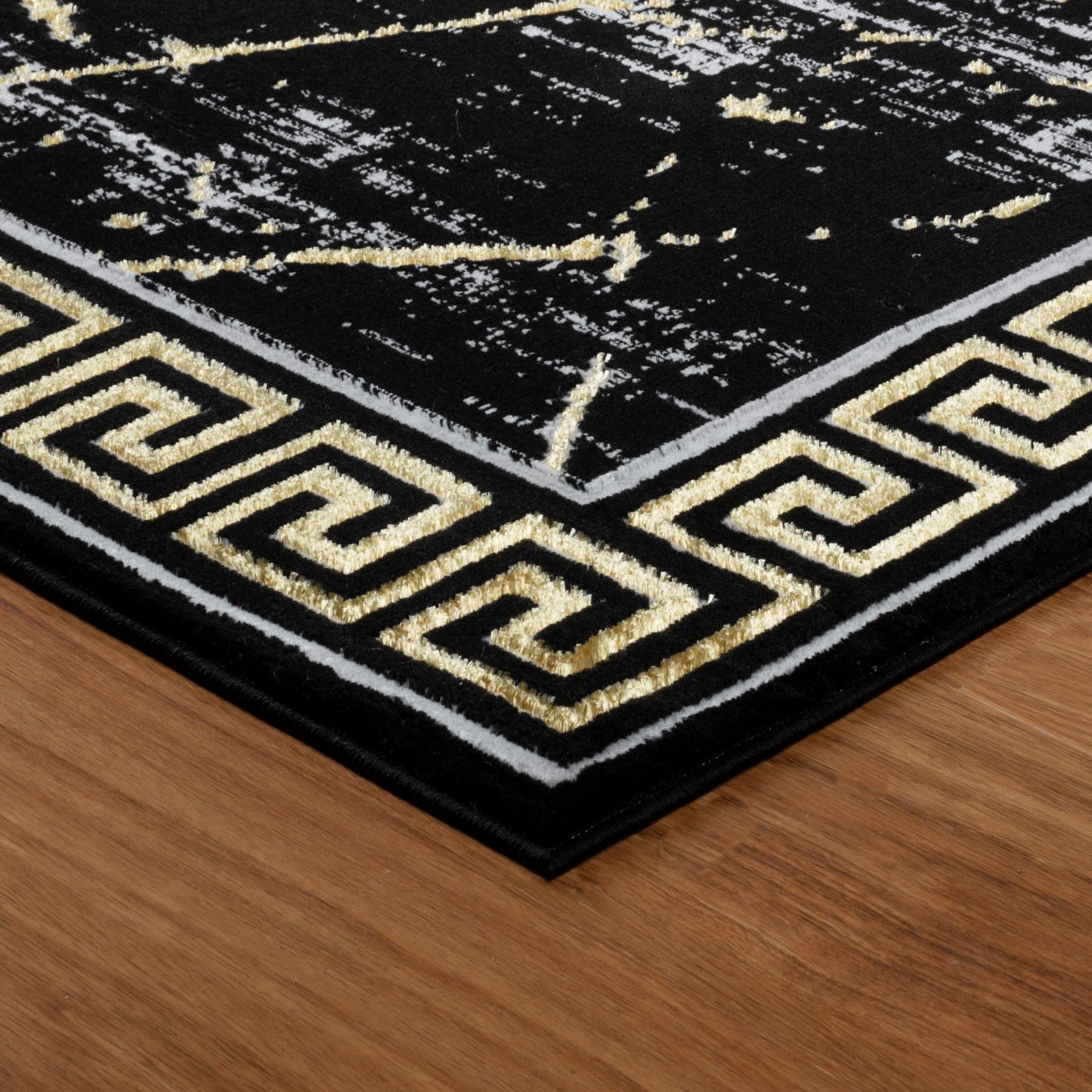 GLORY RUGS Area Rugs Marble 5X7 Black Gold Carpet Modern Abstract Rug Living Room Dining Bedroom Rug