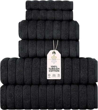 Classic Turkish Towels CTT Luxury 6 Piece Towel Set, 100% Turkish Cotton