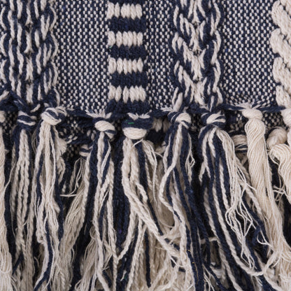DII Braided Striped Decorative Throw Blanket, 50x60, Navy