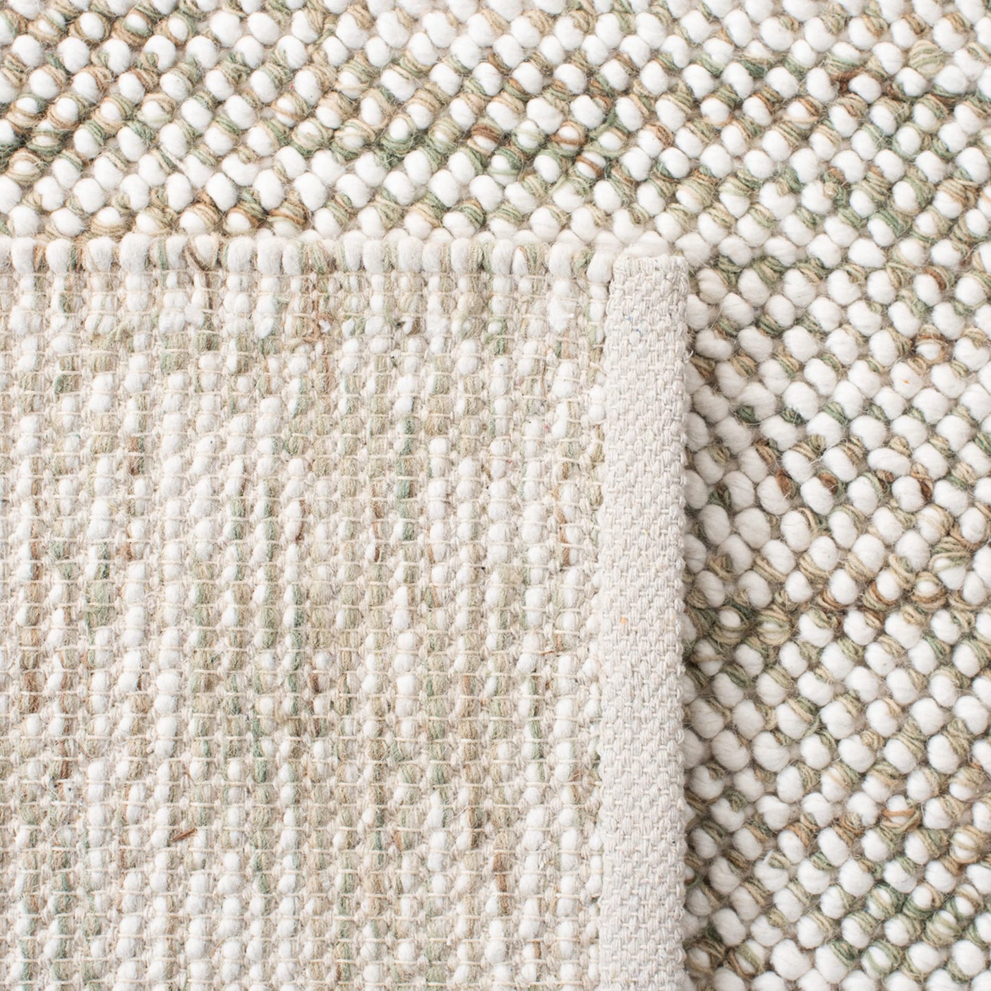 SAFAVIEH Natura Collection Area Rug - 5' x 8', Sage & Ivory, Handmade Wool, Ideal for High Traffic Areas in Living Room, Bedroom (NAT182W)