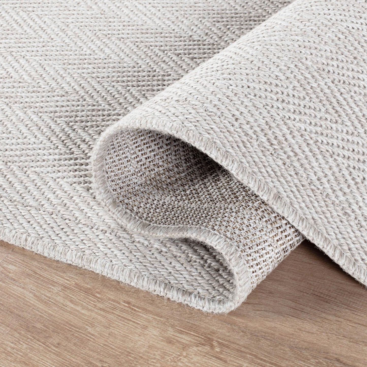 CAMILSON Easy Jute Rug 9x12, Indoor Outdoor Off-White Color Fiber Area Rugs for Living Room and Patio Rug Herringbone Seagrass Boho Woven Design Easy-Cleaning Washable Outside Carpet Alfombras 9 x 12