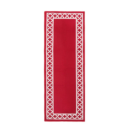 Nautica – Runner Rug | Indoor Runners for Hallways and Entry Rugs| Non-Slip and Non-Skid Entry and Kitchen Door Mat| Machine Washable Entryway Carpet Rugs | 26” x 72” | Trellis Red